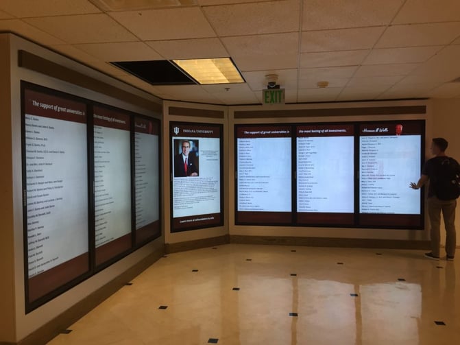 interactive digital signage Samsung displays at Indiana University