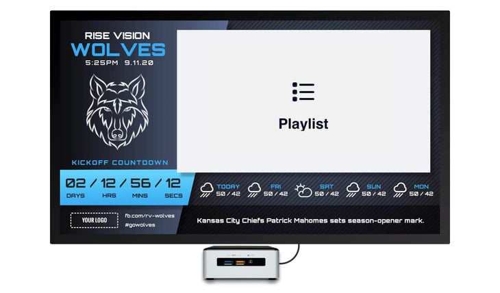 kickoff game countdown digital signage template