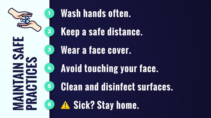 maintain safe practices coronavirus safety sign