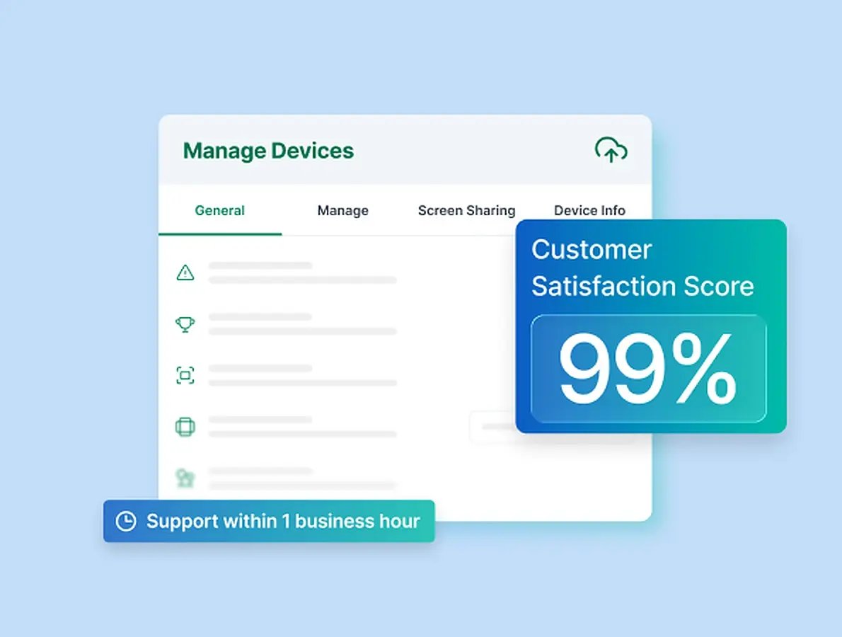 Rise Vision device management with support within one business hour, a Mersive Solstice alternative