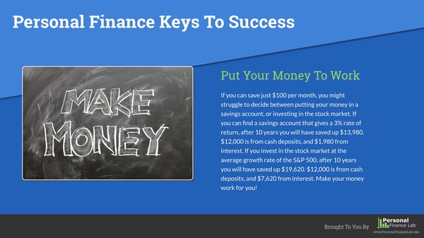 personal finance keys to success