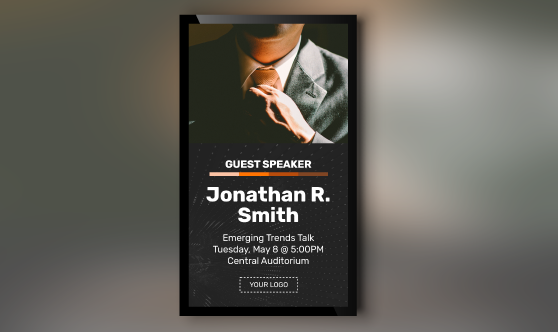 guest speaker digital signage template