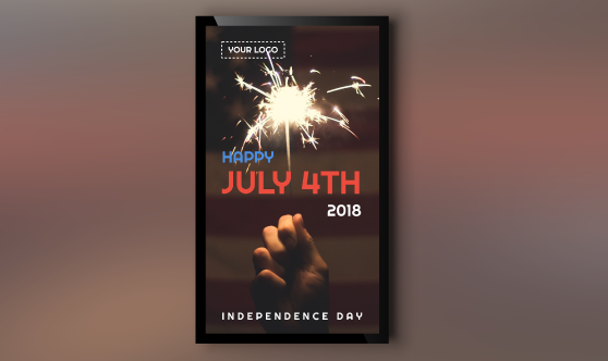 4th of July Portrait Template for Digital Signage