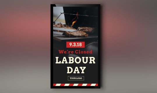 labour day portrait digital signage template