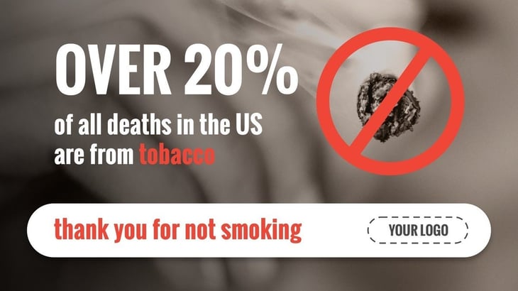 No Smoking Sign for Digital Signage.