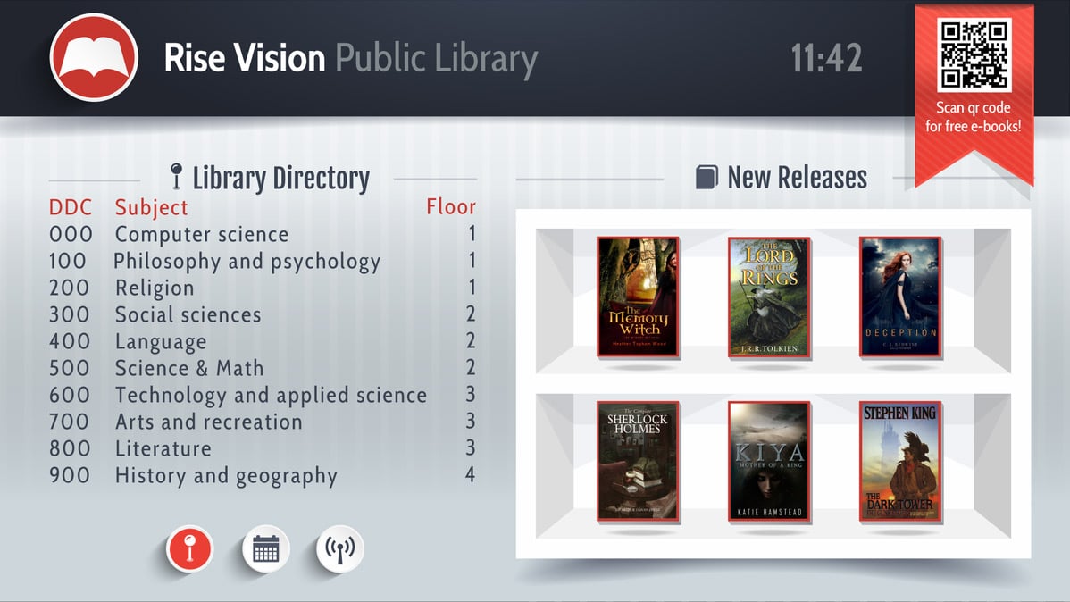 public library digital signage template