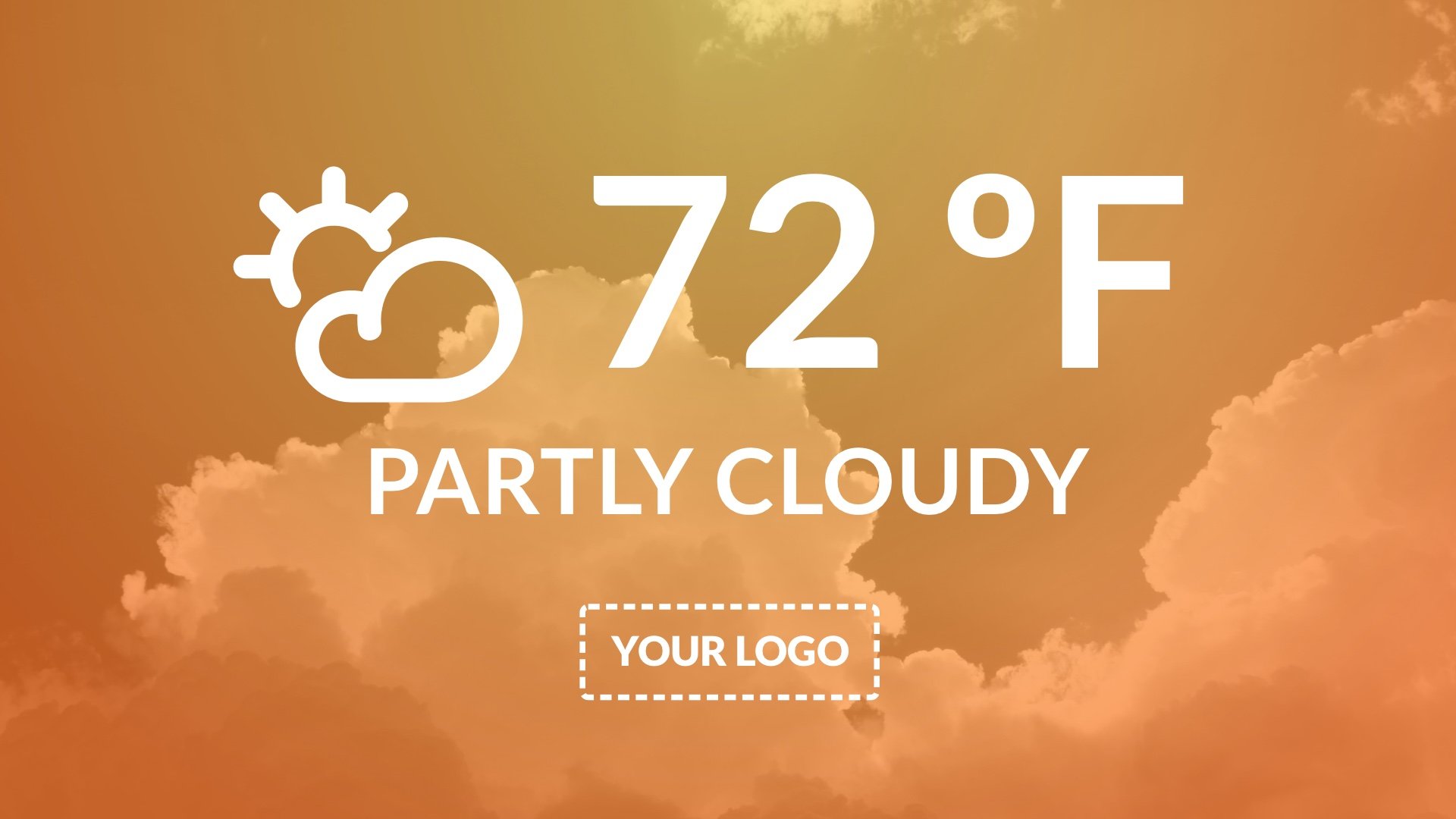 Digital signage template showing current weather and temperature raspberry pi digital signage weather content