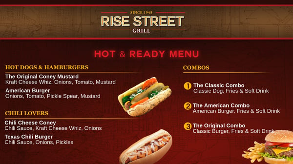 restaurant digital signage menu