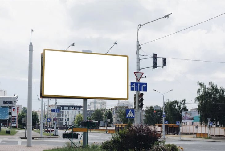 Digital signage in an intersection. 