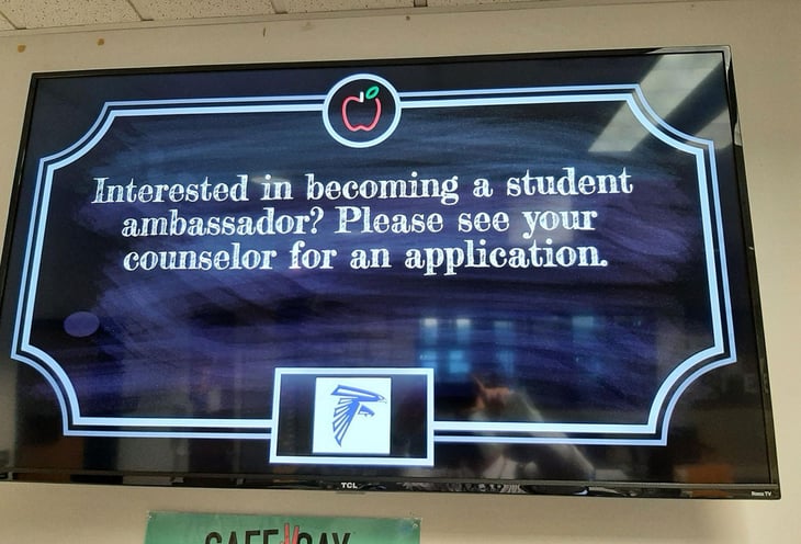 school announcements on monitors