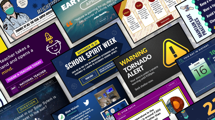 School digital signage templates