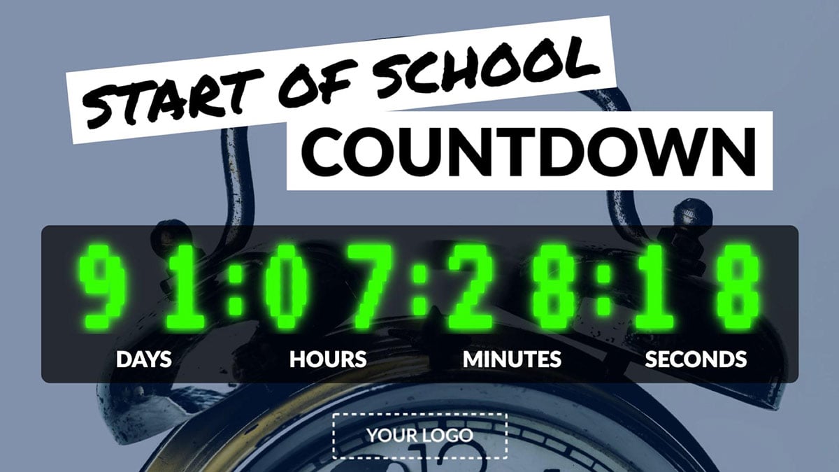 school start countdown digital signage template