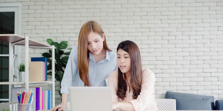 Screen-sharing with a laptop.