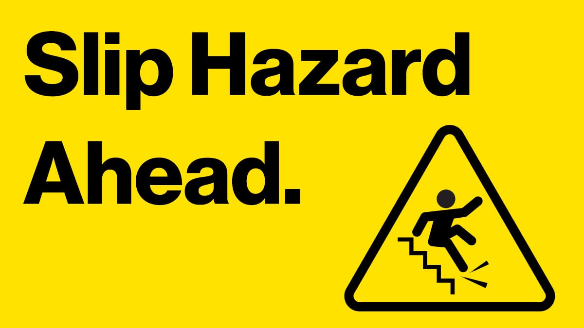 slip hazard digital signage template
