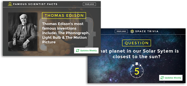 Science themed digital signage templates