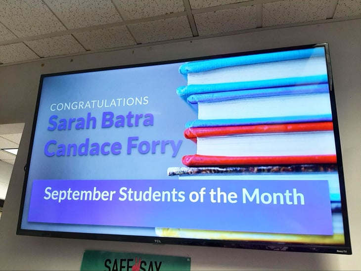 student of the month digital signage