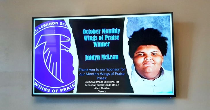 student recognition on digital signage