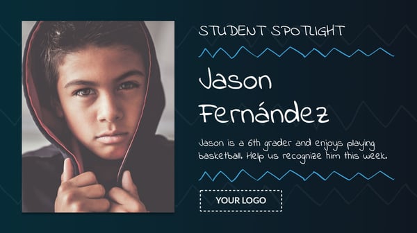 student spotlight digital signage template