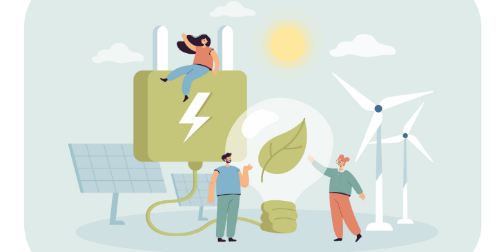 A sustainable energy illustration.