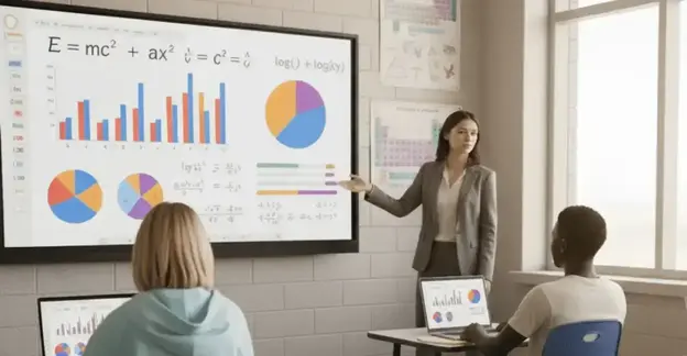 teacher sharing their screen in a classroom