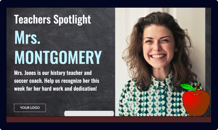 teacher spotlight digital signage