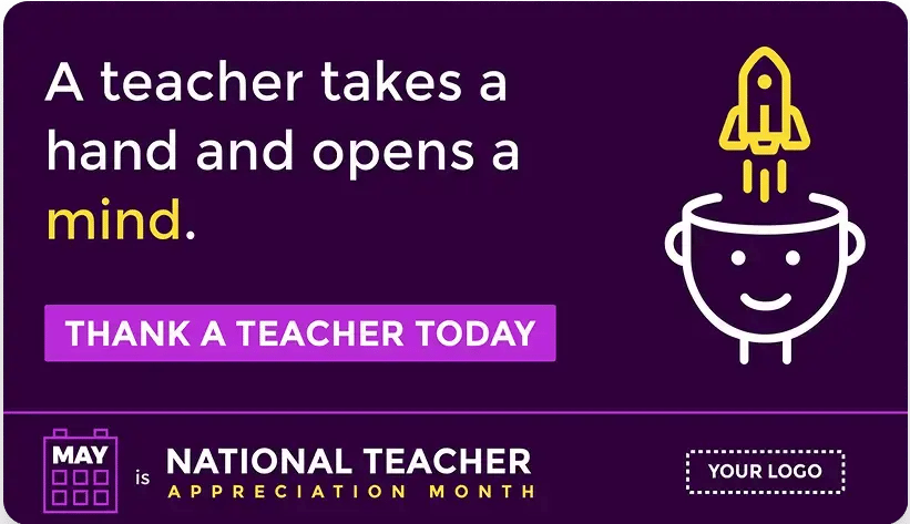 Rise Vision digital signage template for teachers