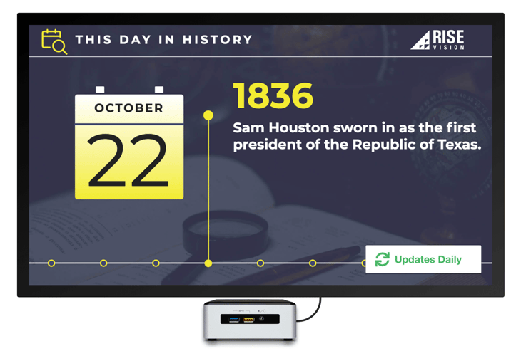 this day in history digital signage template.