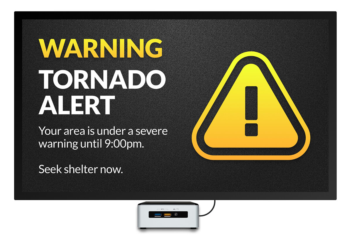 tornado warning digital signage template