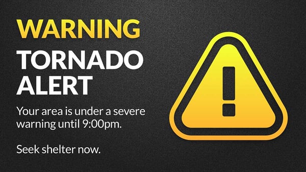 tornado warning digital signage template