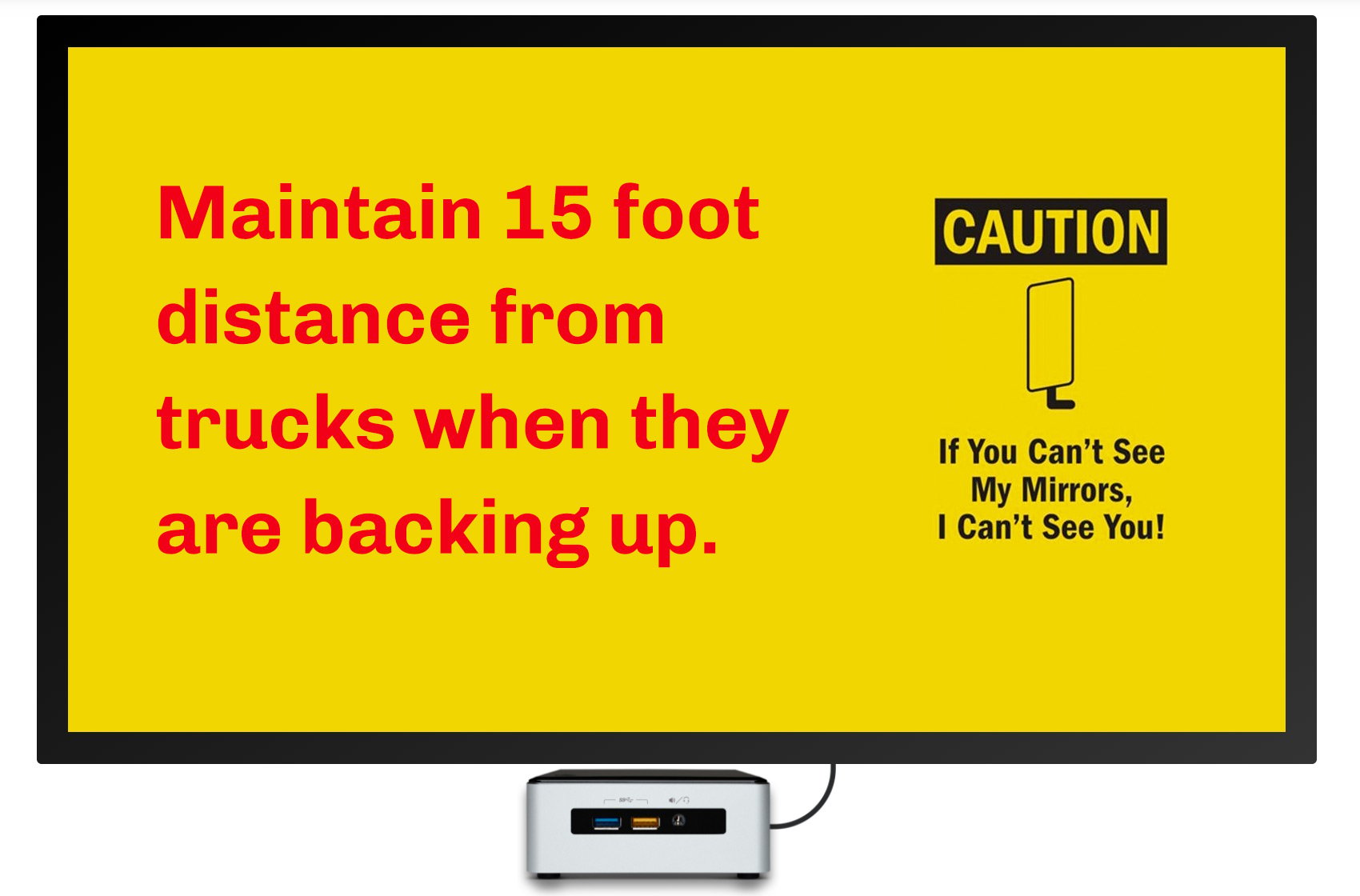 truck loading dock safety digital signage