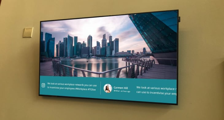 twitter wall rise vision digital signage taggbox