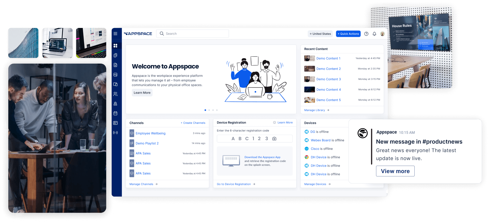 Appspace dashboard