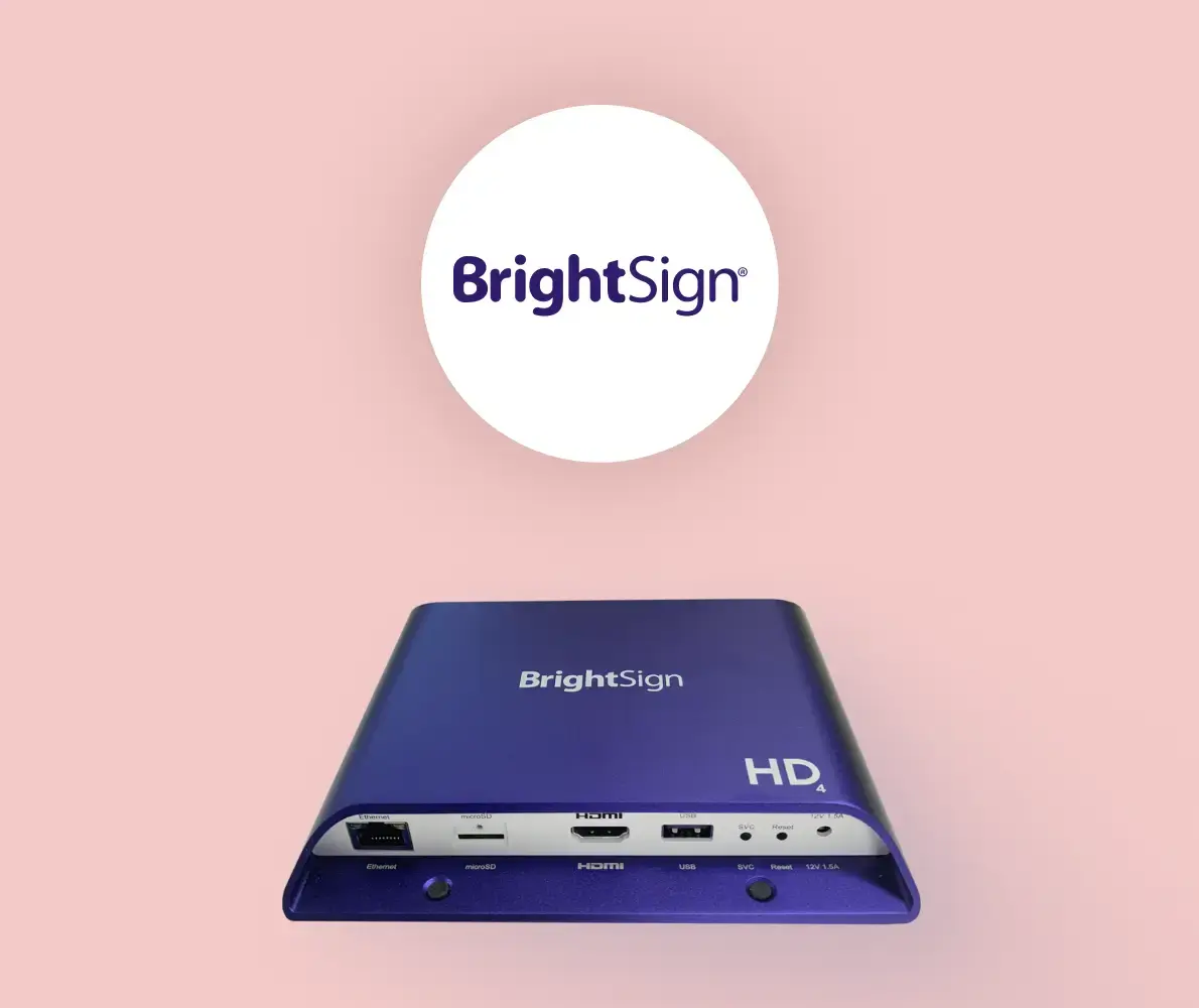 image with light green background a media player and the rise vision logo with a blue background