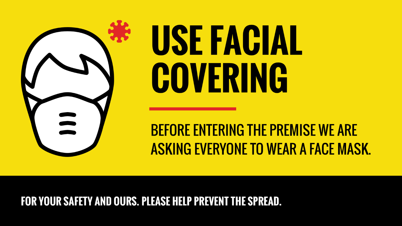 use facial covering sign