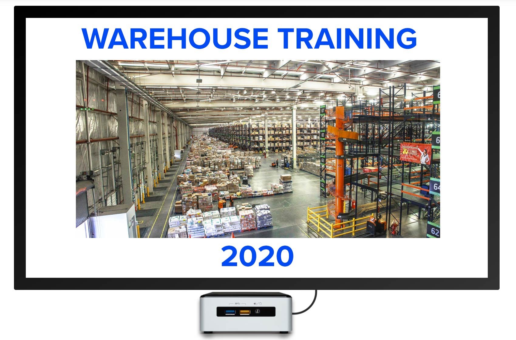 warehouse training digital signage presentation