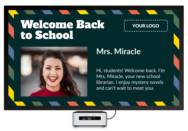 welcome back to school digital signage template.