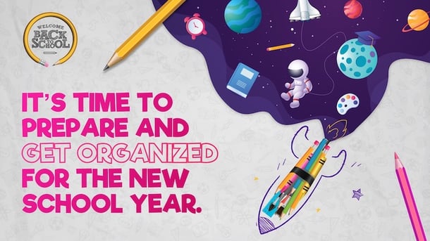 Use this get organized poster to welcome students back to school.