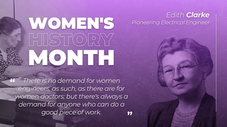 women history month edith clarke digital signage template