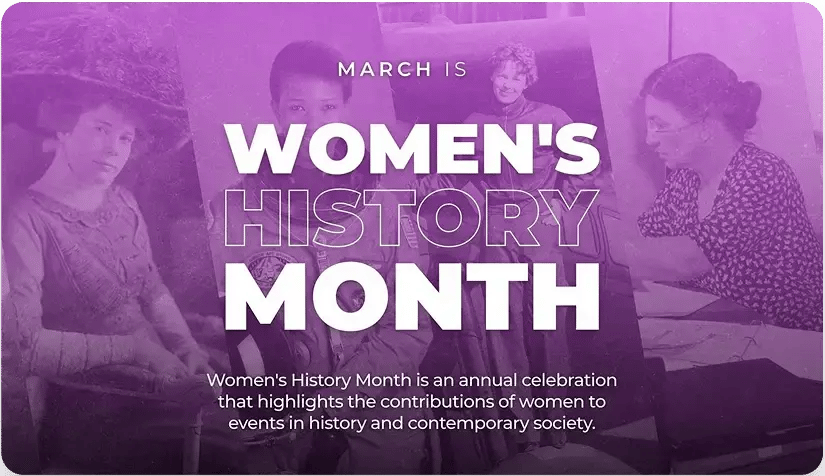 Rise Vision digital signage template for women's history month