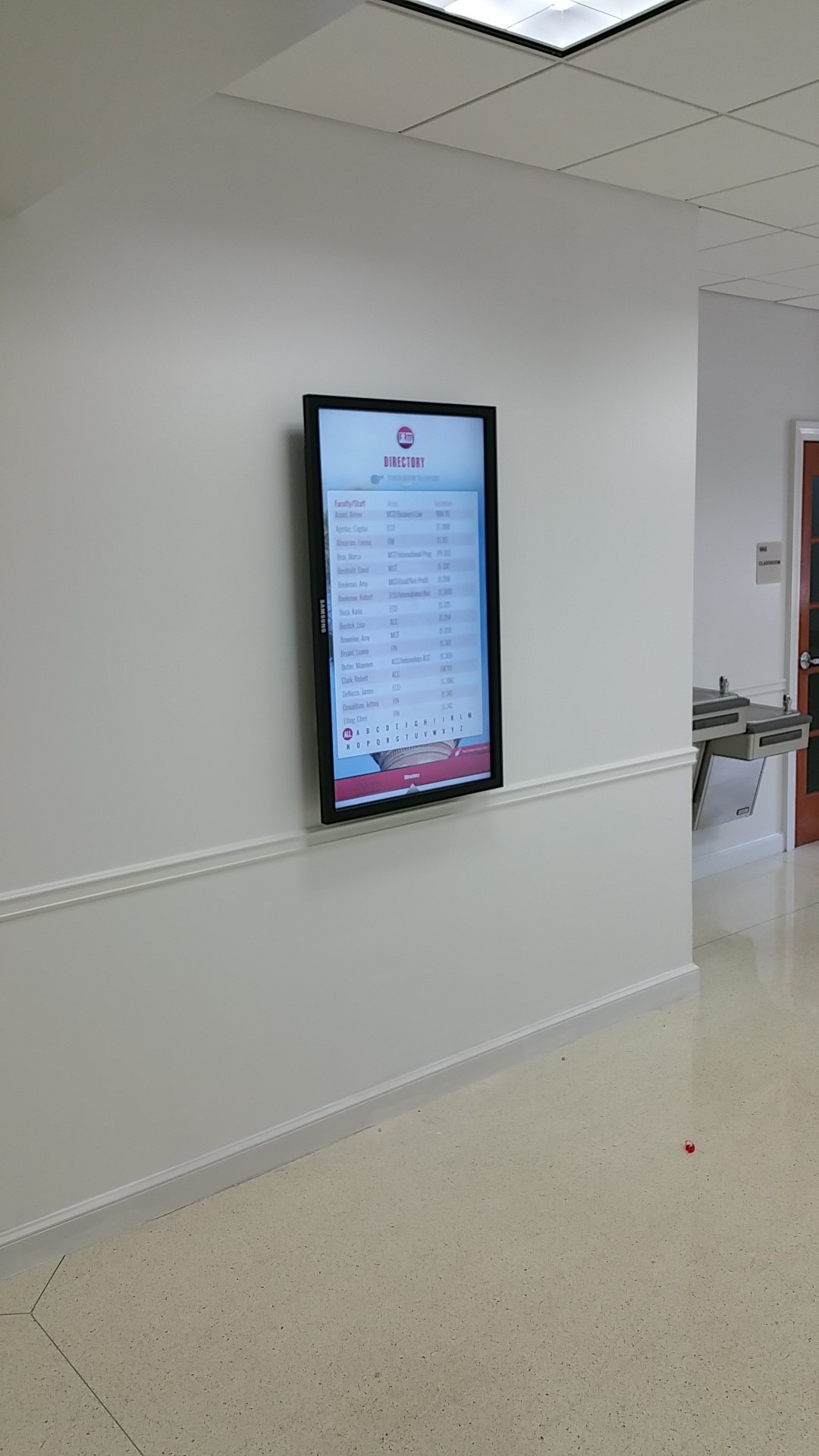 University of Tampa Display in Hallway