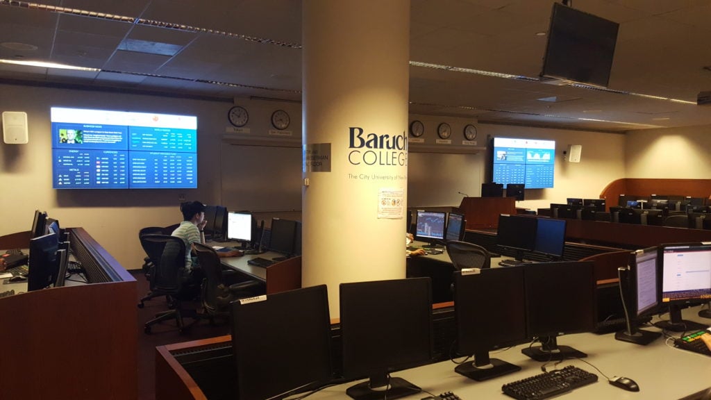 City University of New York Trading Floor Digital Displays