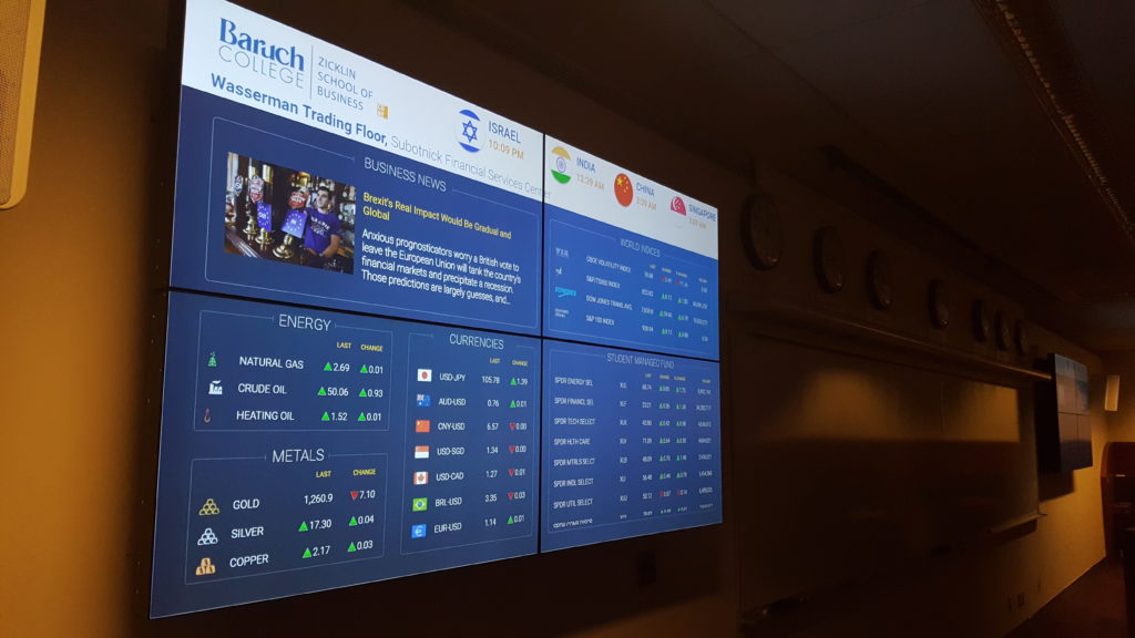 Zicklin School of Business Digital Displays