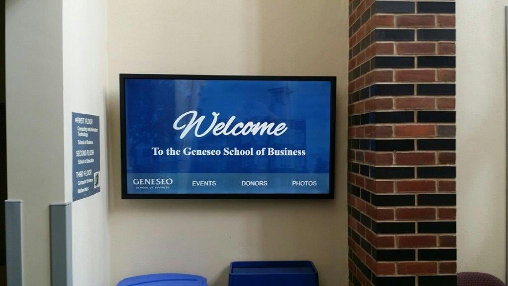 Donors of Geneseo School of Business being displayed