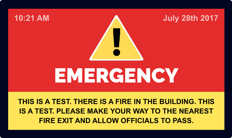 Emergency Alerts Digital Signage