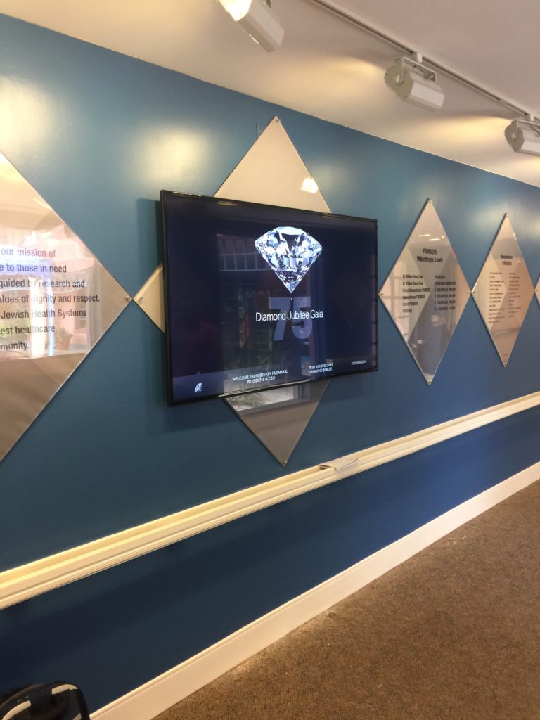 Miami Jewish Foundation Digital Signage in Hallway