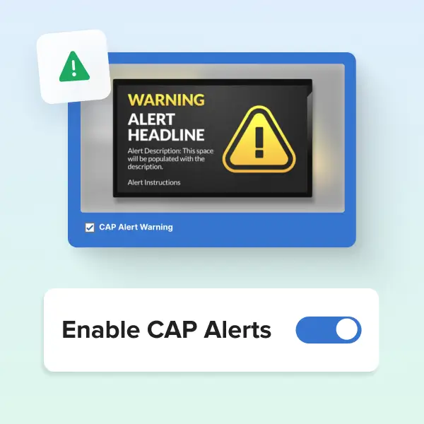 Centralized control by enabling CAP alerts