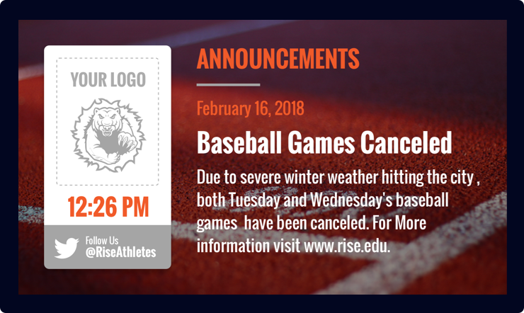 Announcements Digital Calendar