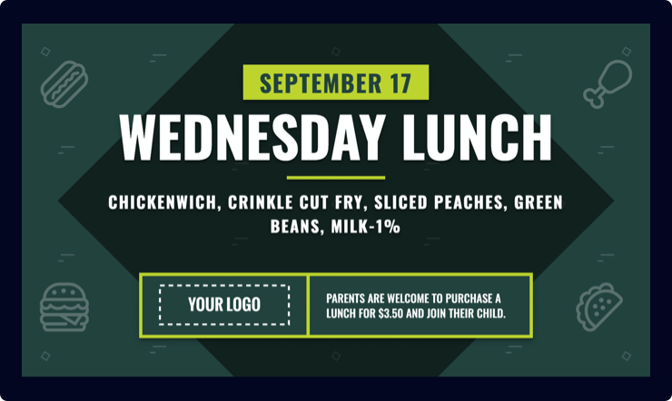 Digital Daily Lunch Menu