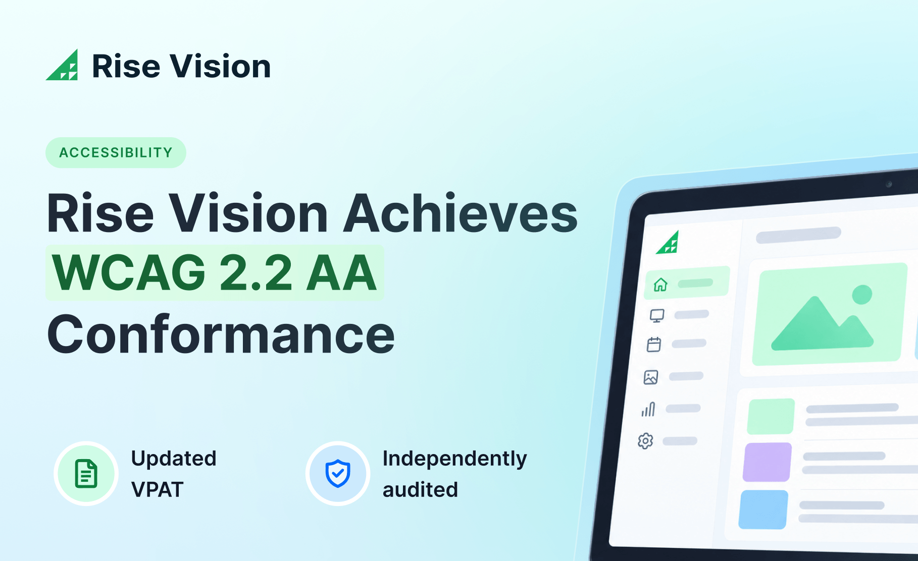 Rise Vision Achieves WCAG 2.2 AA Conformance
