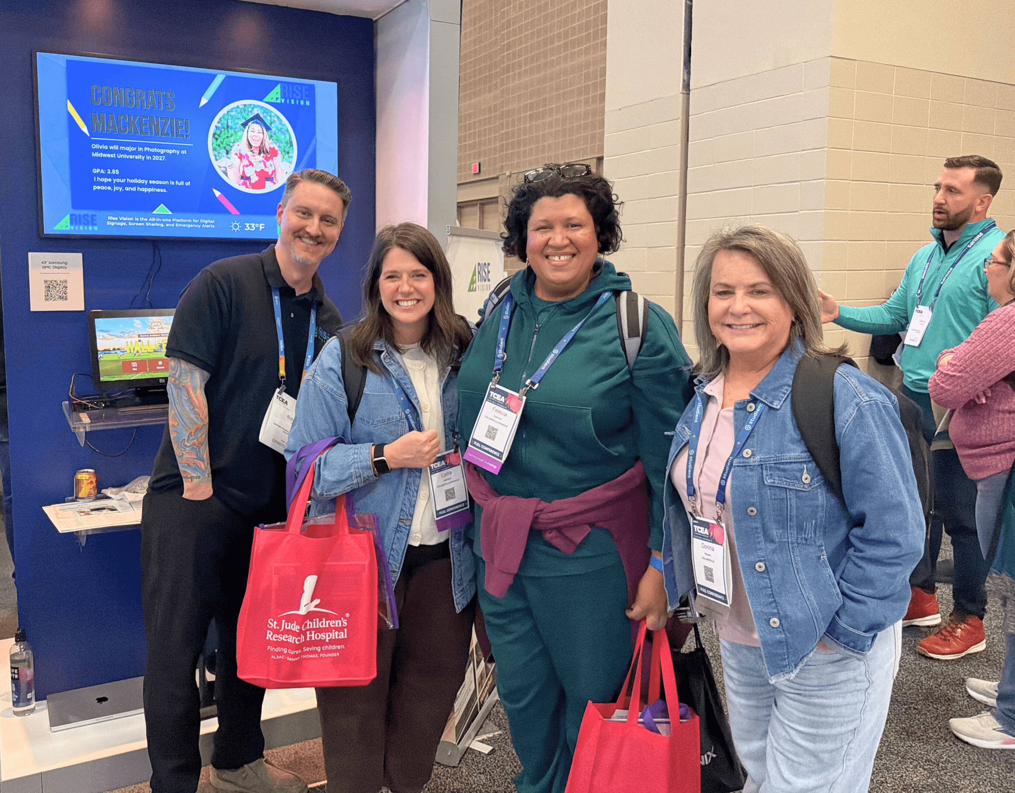 Robb and three educators at TCEA